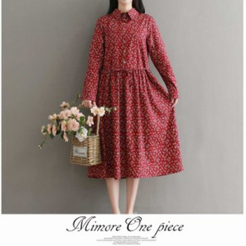 森ガール 小花柄シャツワンピース 花柄ワンピース レディース シャツワンピース 花柄 ワンピース 通販 Lineポイント最大1 0 Get Lineショッピング