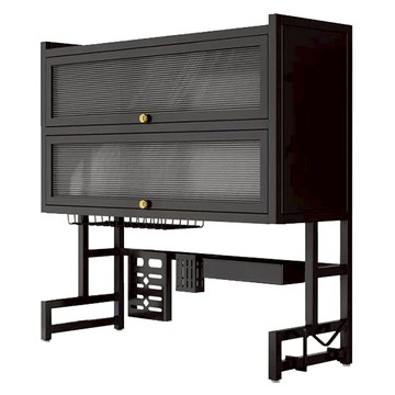 HOUDER 雙層帶門水槽瀝水架  黑色  2層  1個