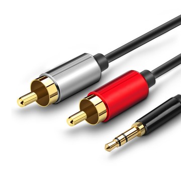 音源線全品項 【宅配免運】3.5mm轉梅花頭一分二音源線 AUX轉RCA電腦音箱連接線-5米