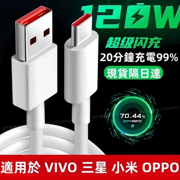 120W充電線 VIVO 充電線 專用線 快充線 適用於 VIVO 充電線 1m 2m 傳輸線 Type-c 6A快充線