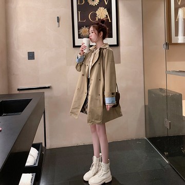 英倫風中長款小個子風衣女春裝洋氣百搭外套chic學生韓版新款