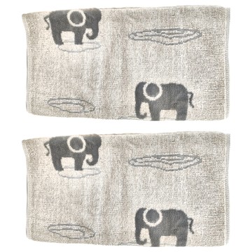 LIFE 來福牌 有機棉泥地小象毛巾 33*76CM 100G 灰色 台灣製  2條