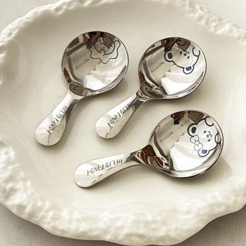 304不銹鋼短柄圓勺兒童勺便攜湯勺茶葉匙奶粉勺迷你甜品調羹勺子