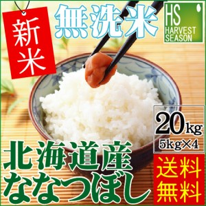 [新米] 令和5年産 無洗米 北海道産 ななつぼし20kg (5kg×4袋) 特Ａ獲得米 [翌日配送] 送料無料 北海道沖縄へは別途送料760円