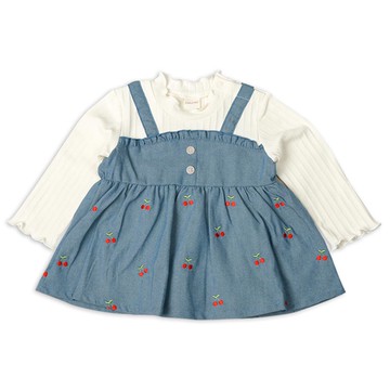 akachan honpo - 假兩件上衣-藍色