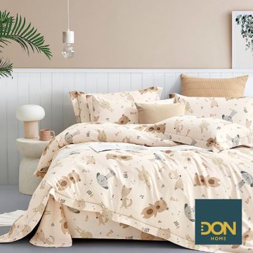 DON 吸濕排汗天絲床包枕套組-雙人-汪汪小夥伴