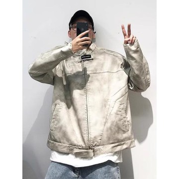 美式麂皮絨外套男士2024秋季新款潮牌痞帥休閑寬松立領棒球服夾克