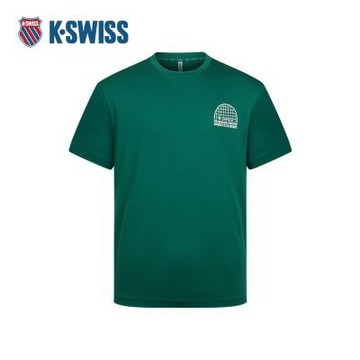K-SWISS 短袖T恤 SHIRTKC7522MCTS75 休閒 男上衣 雨林綠色 1011626-369