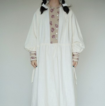 【玫瑰的記憶】古典復古風/手工文藝復古棉麻連衣裙