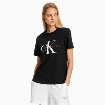 【Calvin Klein】 CK 有機棉 Monogram 上衣_黑色