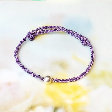 純銀珠手繩 S925純銀珠手繩 手環 手繩【自選顏色】TB023