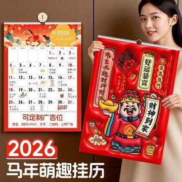 🔥臺灣出貨🔥【特惠】26年馬年掛曆家居飾品發泡風大格子記事3D膨脹風壁飾裝飾