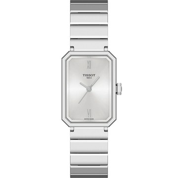 TISSOT 官方授權 T160.110.11.033.00 SRV系列 幾何線條方形石英女錶 開學新裝備-30mm T1601101103300