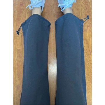 窄版美式灰色運動褲女春夏新款高腰寬松束腳休閑闊腿黑色辣妹衛褲