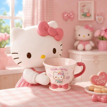✨元氣上新✨HelloKitty陶瓷馬克杯女生高顏值水杯生日禮物必愛諾咖啡甜品杯RYFS