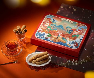 *春節禮盒【青澤】金福饗宴 B款禮盒(醬心蛋捲)(附提袋)