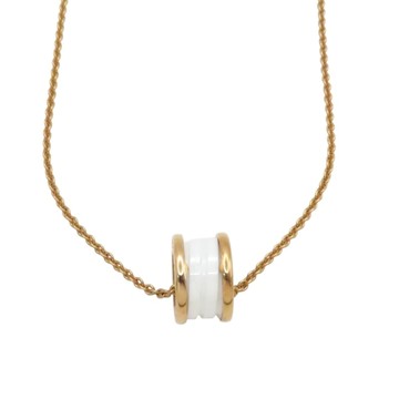 BVLGARI 寶格麗 18K玫瑰金 白色陶瓷 B.zero1 項鍊 【二手名牌BRAND OFF】