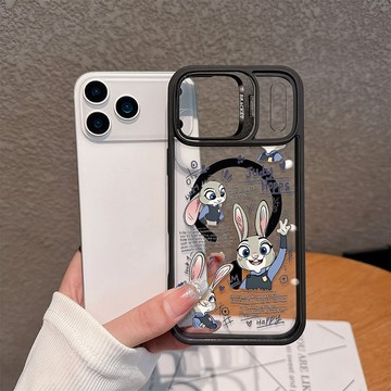 動物方城市朱迪 適用iPhone17ProMax/16/15/14/13/12/11隱形鏡頭支架蘋果磁吸防摔硬殼送鏡頭貼