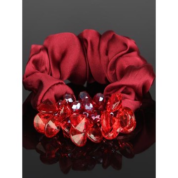 新款綢布發圈黑色發飾丸子頭皮筋粗皮套紅色頭飾頭繩扎馬尾發繩