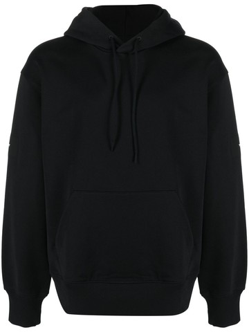 Y-3 - drop-shoulder drawstring hoodie - unisex - Organic Cotton - XXL - Black