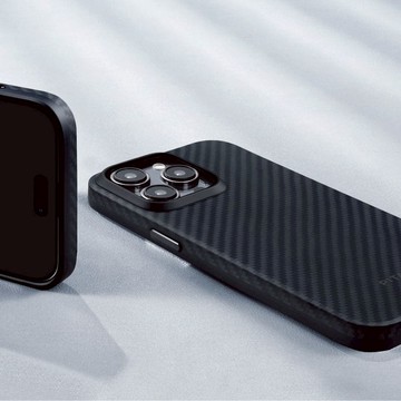 PITAKA | iPhone15 Pro/ProMax 航太纖維磁吸軍規手機殼(全新跨材質鍛造技術) 15ProMax 藍黑