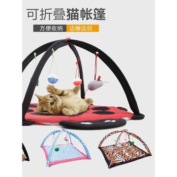 亞馬遜寵物貓吊床 透氣卡通趣味響鈴玩具睡床 貓咪帳篷寵物用品