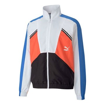 PUMA Logo Printing Contrasting Colors Jacket Blue