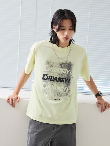 個性項鍊斑駁英文短T