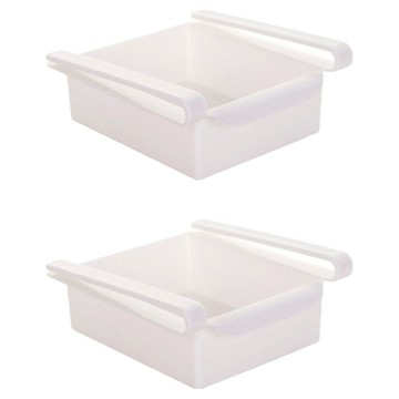 小麥購物 冰箱桌下抽屜式收納盒 L2919  2個  白色