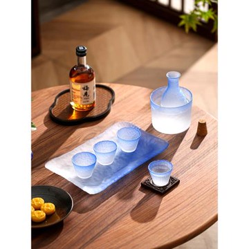 蔚藍日式小酒杯套裝清酒酒具酒壺喝酒杯果酒杯白酒家用分酒器玻璃