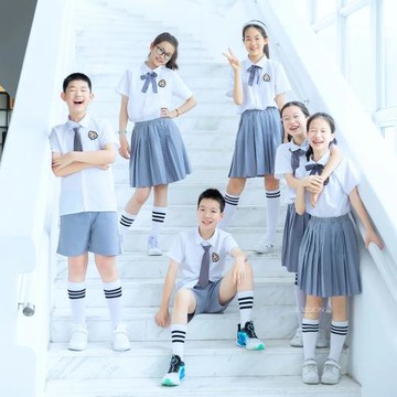 兒童校服套裝小學生班服夏季大班幼兒園畢業照園服夏裝英倫風校服