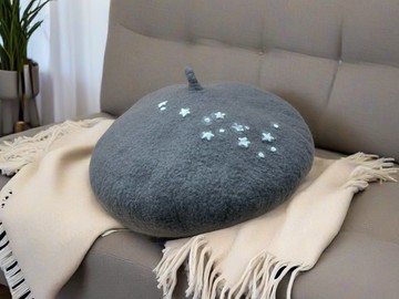 絲光美麗諾羊毛貝蕾帽 -  星隅微光