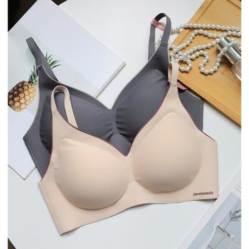 日本固定一體杯無痕內衣女小胸薄款防下垂非插墊無鋼圈舒適文胸罩