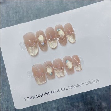 ➕加一純手工💅【紙醉金迷】新款純手工穿戴甲貓眼珍珠溫柔顯白可拆卸美甲成品