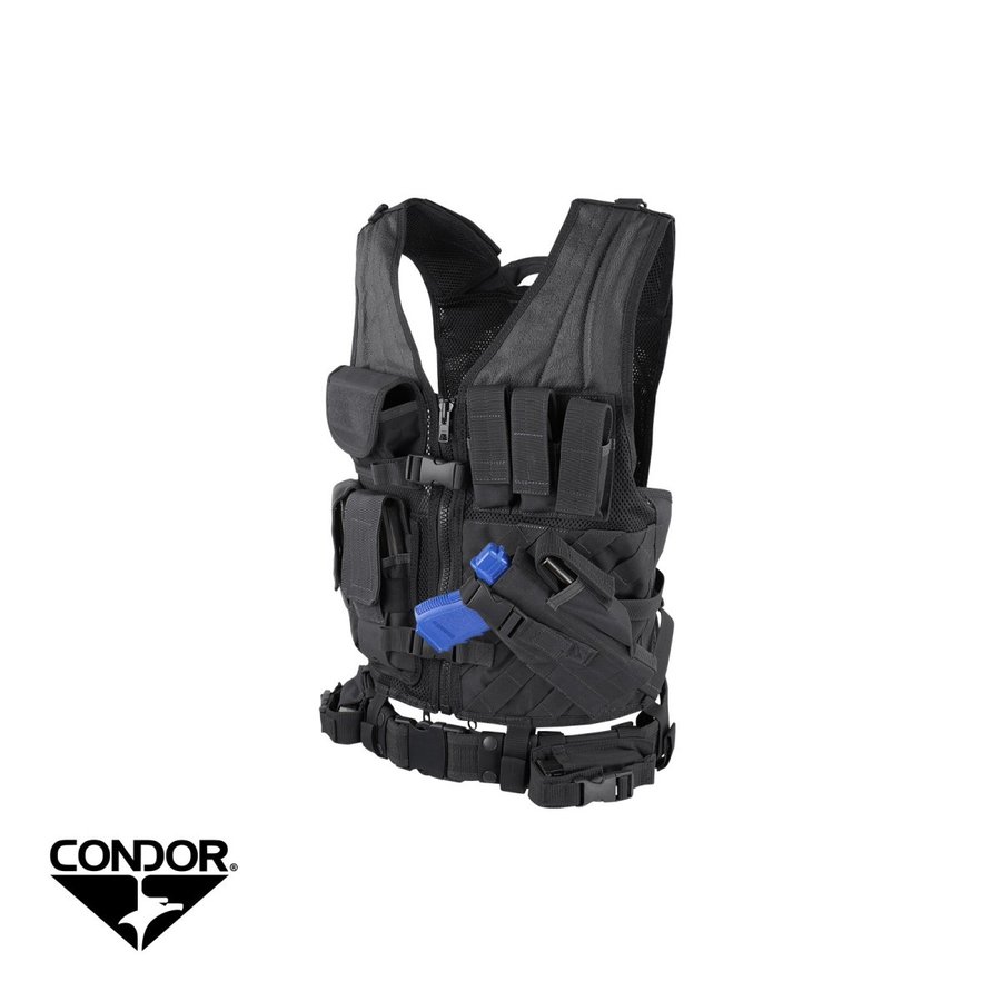 CONDOR CV-002 CROSS DRAW VEST BLACK, M L