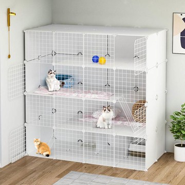 貓別墅豪華特價三層籠子超大空間半封閉貓舍貓咪籠家用貓柜貓屋。