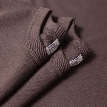 松茸色 350g重磅厚實毛圈布棕色寬松衛衣 男女同款純色休閑長袖秋