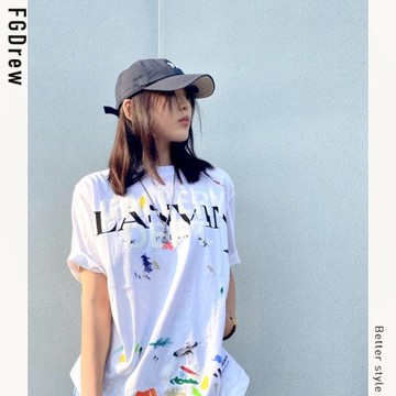 Gallery DEPT潑墨短袖潮牌聯名高街水墨涂鴉白色印花男女同款T恤