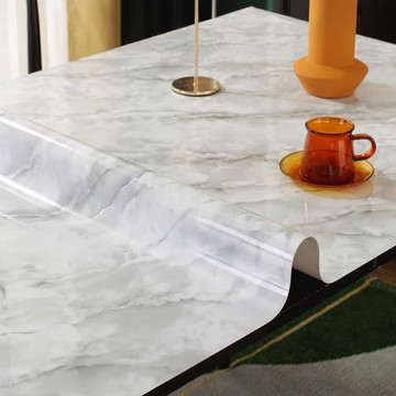 桌布防水防油防燙免洗北歐ins風大理石紋餐桌墊書桌長方形茶幾墊