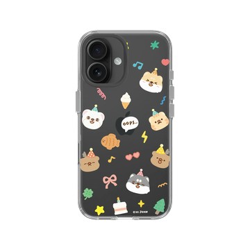 iPhone 16 Clear Case（相機按鈕） 透明 - 嗨小強 Hi John - Party Pop