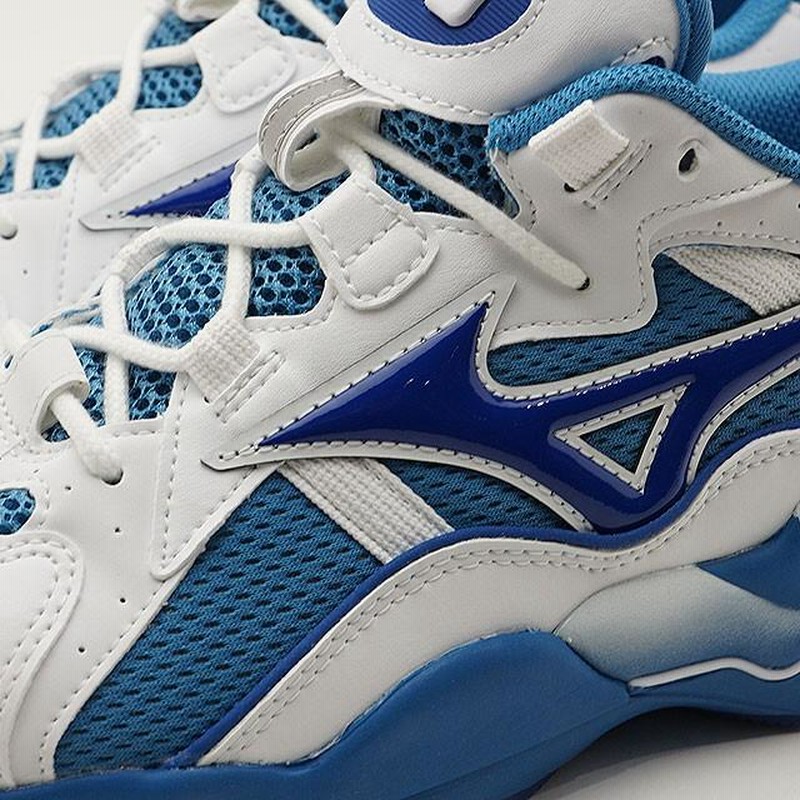 Mizuno サッカーシューズ ホワイト/ブルー Mizuno サッカーシューズ スパイク ホワイト/ブルー22cm - メルカリ