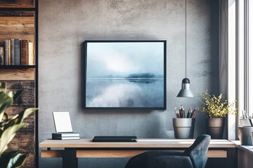 靜湖 水色留白意境微噴 山野靜謐氛圍書房客廳臥室居家療癒裝飾畫
