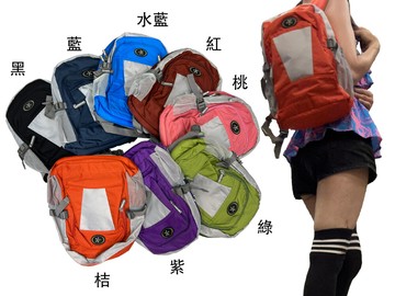 後背包中小容量可a4紙胸釦主袋+外袋共四層防水尼龍布全齡適