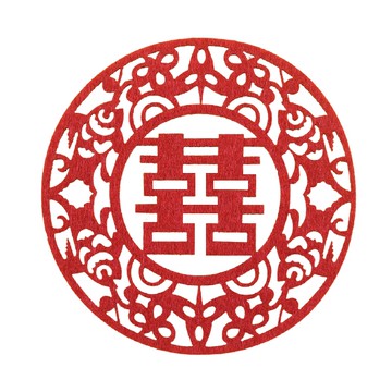 0803 圓型囍字杯墊 雙喜杯墊 毛氈布不織布吸水杯墊 隔熱墊 婚禮小物 婚禮佈置 二次進場 送客禮 姊妹禮