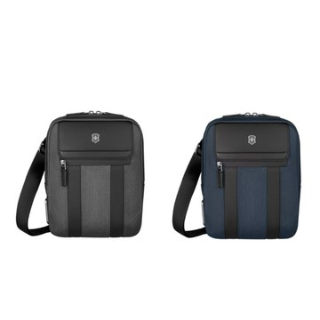 【Victorinox 瑞士維氏】Architecture Urban2 城市系列側包(9 x 22 x 28)-灰/藍【墊腳石】