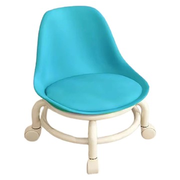 萬向輪矮凳 椅背款 PU皮革+壓克力+PP 可移動 居家/室外  藍色  1個