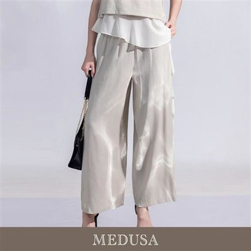 現貨【MEDUSA 曼度莎】都會輕熟垂墜直筒落地長褲（M-L）｜長褲穿搭 女長褲 都會穿搭