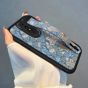 適用OPPOA9手機殼腕帶圖騰OPPOK12中國風新款K11/K10/K9鏡頭全包A5/A7支架保護套A11S女K7軟硅膠X防摔PRO