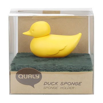 QUALy 戲水小鴨海綿架 85 x 50 x 90mm  黃色  1個