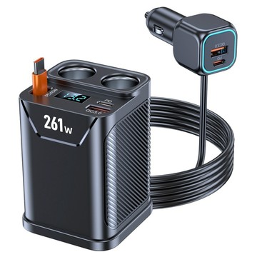 YORI CAR 優里 1拖7杯式車用充電器 C36 黑色  1個  7口